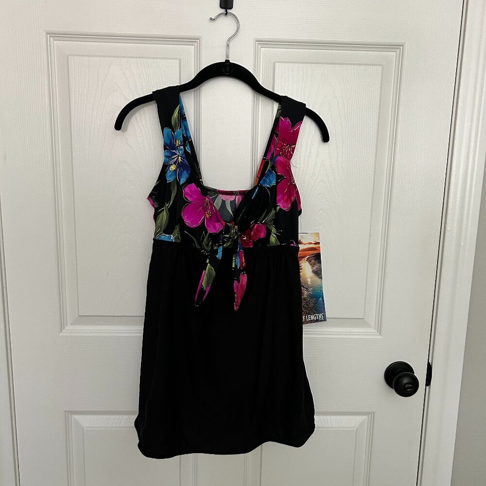 Black and Floral Swimsuit